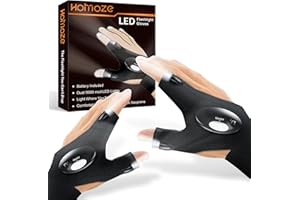 HOMOZE Cadeau pour Gants avec lumières Accessoires de pêche imperméables Cadeaux de pêche pour Homme/Femme Gants LED adaptés pour la chasse, la pêche Gadgets Pratiques pour la pêche, Le Camping