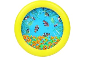 MUSFUNNY Ocean Drum Wave Bead Drum Gentle Sea Sound Music Gift Strumento educativo musicale per bambini e bambini (giallo)