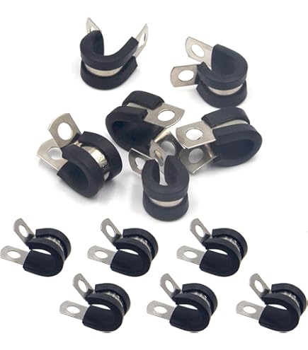 Clip Durite Ouitble Colliers De Serrage, 10 Pièces Colliers De Serrage à Deux Collier De Serrage Caoutchouc