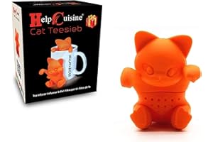 HelpCuisine® Infuser/infuseur de thé/Filtre diffusseur/passoire a thé à Forme de Chat, infuseur réalisé en Silicone à 100% Alimentaire sans BPA, (Set 1 pcs + Paquet-Cadeau)