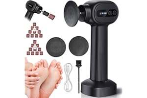 MEAYLL Hornhautentferner Elektrisch, 3 in 1 Hornhaut Entfernen Fuß Elektrisch, 6 Gear Elektrischer Hornhautentferner Füße Pro mit 2 Nano Glas,Wiederaufladbarer Pediküre Set Fußpflege für Tote,Harte, Rissige