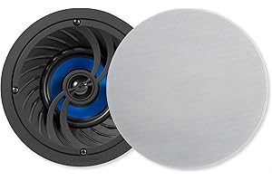 LITHEAUDIO All-In-One 4” Compact Bluetooth Speaker Pair (Active & Passive - 03260), 25W RMS Class D Amplifier Built-In, IP44 Rated, Voice Control, Perfect for Small Bathrooms, Bedrooms, Hotel Rooms