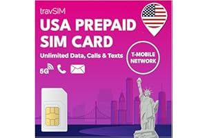 travSIM USA SIM Card | T-Mobile Network | Unlimited data, calls & texts in the USA | USA SIM card works on iOS & Android devices | USA SIM Card 5 Days