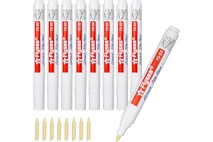 QIUJUNDE 8 pezzi penna per stucco bianco set per piastrelle pavimento, impermeabile stucco penna riparazione piastrelle con punta di ricambio penne stucco per bagno cucina stampo muro pavimento doccia restauro