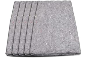 Scorprotect® Packdecke 5er Set 1,40 x 2,10 m – robuste Umzugsdecke 240g/m², Möbeldecke mit festen Kanten, beidseitig versiegelt, ideal für Transport, Möbel Schutz und Lagerung