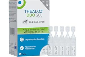 30 Thealoz Duo Gel (Single Dose Units) Eye Drops - Longer-Lasting Relief for Dry, Tired & Sore Eyes |Ideal for overnight relief |Gentle, Preservative-Free Gel | 30 Single Dose Units