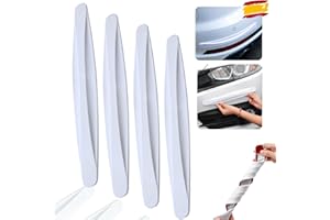 BEGOÑA ECHEGOYEN B-E ® Protector Parachoques Coche + Regalo Pegatina de Bandera Española 4 Piezas | Pegatinas para Coche Exterior | Protector Parachoques Trasero y Delantero | Protector Columna Garaje (Blanca)