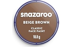 Snazaroo 1118911 makijaż dla dzieci, przyjazny dla skóry, hipoalergiczny makijaż twarzy na bazie wody, rozpuszczalny w wodzie, nie zawiera parabenów, 18ml - Beige Brown