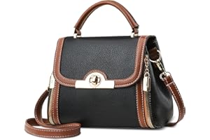 SODOLLEE Bolso Mujer Moda Bolso de Mano Bolso Bandolera Elegante Cuero PU Bolso de Hombro con Asa Superior para Trabajar Citas Uso Diario Negro