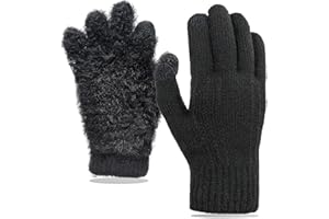 QICEDER Gants Hiver Tactiles Pour Homme et Femme - Chauds, Polaires, Extra Épais à Double Épaisseur - Idéal Pour le Ski