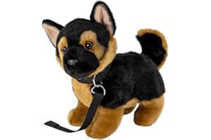 Carl Dick Peluche, Pastore Tedesco con guinzaglio per cani in peluche, 22 cm di lunghezza e 20 cm di altezza 3322
