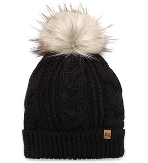 Mirmaru Women S Soft Faux Fur Pom Pom Slouchy Beanie  display picture 1