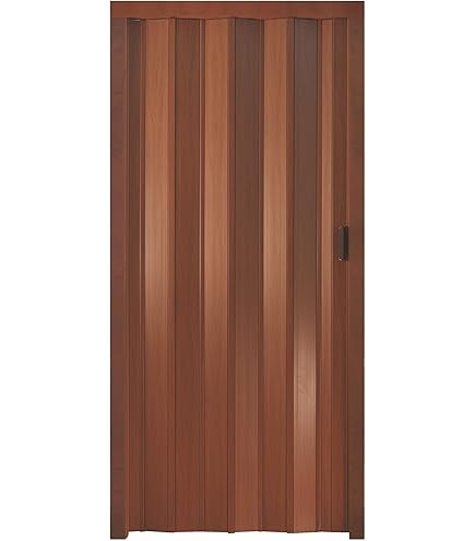 Porta A Soffietto In PVC Monica - Colore Noce Marrone, Salvaspazio Per Interni | Con Maniglia Integrata - Foto 5