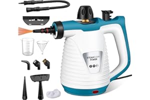 KingSom Nettoyeur Vapeur Portable, Nettoyeur Vapeur à Main Multifonction avec 10 Accessoires pour la Maison, Salle de Bain, nettoyeurs vapeur Électriques Pour Canapé,Taches sur Vitres,Voiture,Cuisines