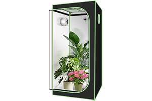 ‎DAROMIGO Daromigo Growzelt 80x80x180 cm – Indoor-Growzelt aus 600D Polyester, transparentem PVC-Fenster, Ideal für optimales Pflanzenwachstum, Grow-Tent für Verschiedene Umgebungen