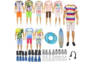 YITULOU 19 Piezas Ropa y Accesorios, Ropa de muñeca de niño 4 Ropa Casual 4 Pantalones 4 Pares de Zapatos 3 Accesorios para 11.5 Pulgadas muñeca de niño