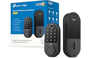TP-Link Tapo Smart Door Lock, Deadbolt | Keyless Entry, Fingerprint Recognition, Touchscreen Keypad & in-App Monitoring with Scheduled Access | 1-Year Rechargeable Battery | BHMA Grade 2 | Tapo DL110