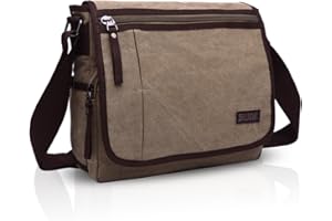 FANDARE Borsa a Tracolla Borse a spalla Ventiquattrore Borse Messenger di tela Uomo Donna Borsa postino Grande Capacità Borsetta per viaggio lavoro scuola business università Pendolare