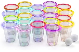 LightKit® | LED Glow Cups Set 53 cl | 22 Cups + 24 Glow Sticks + 2 Balls