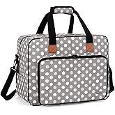 Luxja Sewing Machine Bag (No Accessories Included), Grey Dots | Sewing Machine, Suitcase Sewing Machine, Knitting Accessories