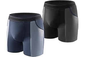 CARER HEALTHCARE INCONTINENCE PREGNANCY Carer Pack de 2 Bóxers Hombre de Incontinencia de Bambú Ligeros y Transpirables, Ropa Interior Incontinencia con Almohadilla Absorbente de 100 ml Incontinencia Leve Negro y Azul Talla L