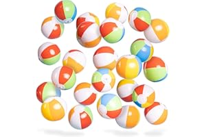 TOP RACE Pelotas de playa inflables multicolores con arcoíris grandes y pequeñas para la piscina fiestas de verano, regalos y decoraciones para niños y adultos juguetes pequeños (5 pulgadas, 25 unidades)