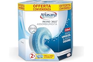 Ariasana Aero 360° Ricarica TAB inodore per dispositivo Aero 360° kit, assorbi umidità in Tab neutra, neutralizza i cattivi odori e assorbe l'umidità, 2 TAB da 450g