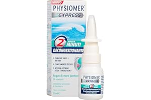PHYSIOMER Express Acqua di Mare Ipertonica - Spray nasale decongestionante per adulti e bambini - Agisce in 2 minuti