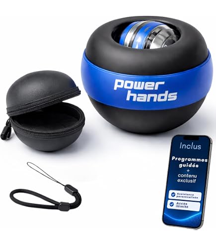 Aicharynic Gyroscopique LED – Exercez Poignets Et Avant-bras Avec Cette Balle Autostart, Compacte Et Robuste