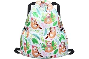 RHCPFOVR Sac à dos à cordon pour enfants - Sacs licorne pour filles Gym Dance Beach Swim Travel Bag avec deux porte-bouteilles d'eau