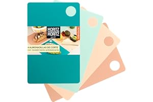 Moritz & Moritz 4x Tabla Cortar Flexible - Tabla Corte Cocina 29 x 19 cm - Tabla de Cortar Plastico 2mm de Grosor - Superficie Antideslizante para un Corte Seguro - Juego tablas de cortar cocina