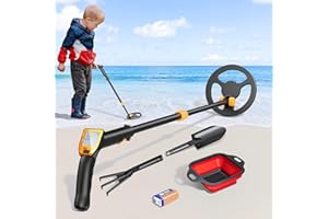 Detector de Metales Niños, Sunowl Detector Metales Niños Ligeros con Pantalla Retroiluminada de Vástago Ajustable y Bobina de Búsqueda Impermeable, Detector de Metales para Niños de Alta Sensibilidad