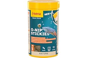 sera O-Nip Stickies 250 ml (169 g) | haftende Leckerbissen-Tabs für Zierfische | ohne Farb- & Konservierungsstoffe | mit Mückenlarven | Tubifex & 7% Krill | zur Beobachtung am Aquarienglas