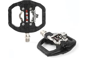 BOFFOX Pedali Bici MTB Flat e SPD Pedali Doppia Funzione 9/16 Pedali per Bicicletta Antiscivolo e Leggeri Adatto per Corsa/MTB/BMX