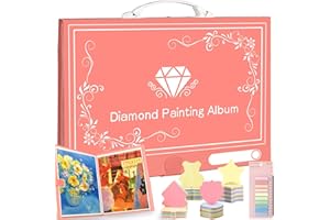 YUTUY Diamond Painting Bilder Album,5D Diamond Painting Bilderalbum,Diamond Painting Mappe mit Griff,A3 Diamond Painting Album,mit 30 Klarsichthüllen fasst 60 Blatt-(Rosa)