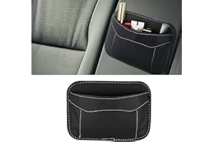 YIPHOMN Organizador del Coche Lateral Autoadhesivo,Mini Box de Almacenamiento de Coche para Asientos de Cuero,Bolsa de Almacenamiento de Coche para Móvil,Llaves en la Parte Trasera de los Asientos del Coche