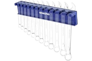 WORKPRO Magnetyczny organizer-stojak na klucze z 12 miejscami, mieści 12 kluczy płasko-oczkowych (od 9 mm do 20 mm), trwały materiał PP, kompaktowy design, mocna magnetyczna podstawa