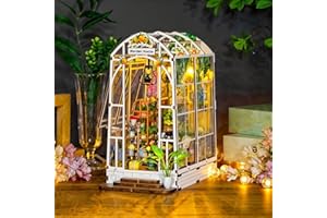 HAASIKI Book Nook Kit für Erwachsene DIY Miniature House mit LED-Licht für Buchstütze Bibliothek Bücherregal Dekoration 3D Puzzle Buchstützen aus Holz Erwachsene Booknook Geschenken für Frauen