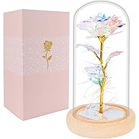Rose verzauberte Blume mit Licht in Glaskuppel für Weihnachten Valentinstag Muttertag Geburtstag Freundin Frau Frauen…