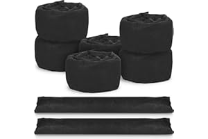 Berlune 8 Stück Wasserbarriere, 3 mx15 cm, Flutbarriere für Zuhause, wiederverwendbar, saugfähig, Präventionsbarriere, sandfreier Sandsack für Überschwemmungen, grünes Wasser, Garagentor, Keller