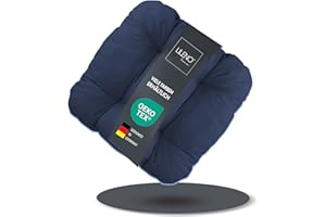 ‎LILENO HOME LILENO HOME 1er Set Stuhlkissen Dunkelblau (38x38x8 cm) - Sitzkissen für Gartenstuhl, Küche oder Esszimmerstuhl - Bequeme UV-beständige Indoor u. Outdoor Stuhlauflage als Stuhl Kissen