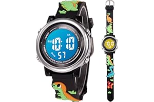 Mamiddle Kinderuhr Digital für Jungen Mädchen 3ATM Wasserdicht Kinder Armbanduhr mit Wecker Datum Stoppuhr Kinder Uhr für 3-10 Jahre