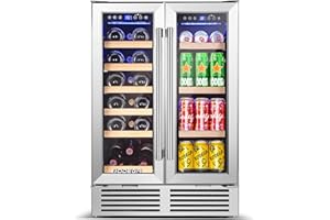 BODEGA Cantinetta Vino,115L Cantinetta Vino Doppia Temperatura,con Controllo Intelligente APP e 2 Chiusure di Sicurezza, luce LED, Contiene 19 Bottiglie e 57 Vasetti, da Incasso o Indipendente
