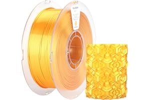 kexcelled Silk PLA Filament, Jedwabisty połysk, Jedwabna Powierzchnia, 1,75mm+/-0,03mm, Modele PLA Enhanced, Pasuje do Większości Drukarek FDM, Szpula 1kg(2,2 funta), Złoto