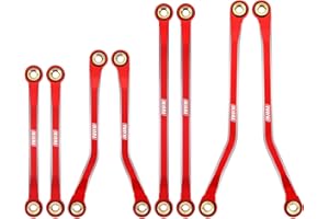 INJORA Zestaw ogniw podwozia o wysokim prześwitem CNC aluminiowe ogniwa do TRX4M Defender Bronco 1/18 części ulepszone (czerwony)