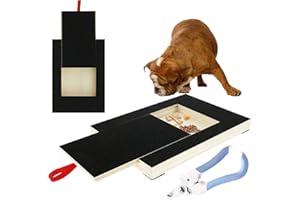 Fyeme Nagelkratzbrett für Hunde Hunde-Kratzpad für Nägel mit Leckerli-Schublade Nagelfeile Kratzbrett für Hunde Pfote mit Nagelschere für Haustiernagel Care Sanding (B)