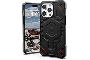 Urban Armor Gear Monarch Pro Custodia protettiva compatibile con Apple iPhone 15 Pro MAX [Compatibile con ricarica Wireless/ricarica magnetica, protezione a 5 strati] Kevlar Nero