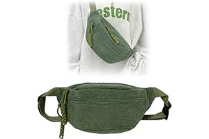 MIYUANGKJ Sac banane en velours côtelé - Sac banane tendance - Loisirs - Sport - Noir - Avec bandoulière réglable - Unisexe - Pour homme et femme, 2