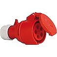 CEE 5-Pin Coupling Socket, 16A/400V, PCE SHARK, 215-6, IP 44, PCE, Tool-Free Opening and Closing