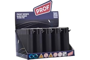 Pack de 25 Mecheros Redondos Recargables con Piedra Reemplazable Exclusivo EN DISPAU (Black Rubber)